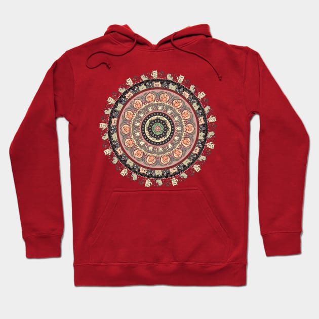 Cat Yoga Medallion Hoodie by huebucket